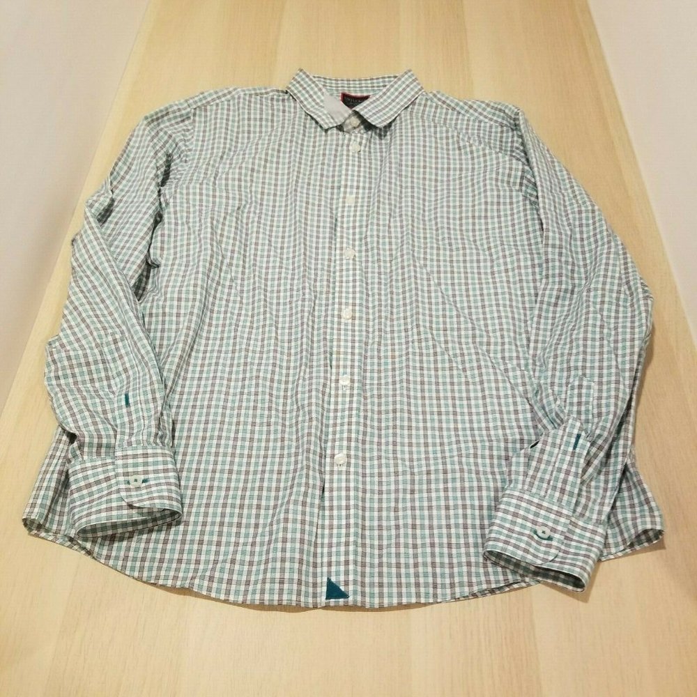 UNTUCKIT BUTTON DOWN SHIRT WRINKLE FREE SLIM FIT